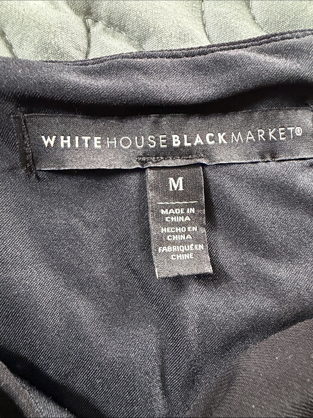 White House Black Market Black Slip Dress with Blush Floral Applique - Picture 3 of 7